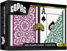 Cartamundi Pokerio kortos Copag, žalios/bordo, 2 vnt