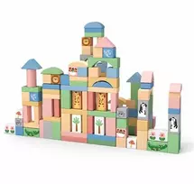 Baby Mix Mediniai safari kaladėlių rinkinys 120 vnt Montessori