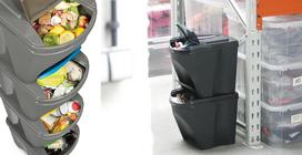 KEDEN ŠIUKŠLIŲ DĖŽĖ SORTIBOX 25L RINKINYS 4 – AKMENS PILKA PLATI