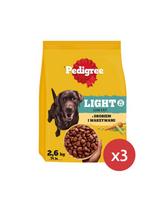 PEDIGREE Adult Light su paukštiena ir daržovėmis, 3 x 2,6 kg, mažai kalorijų turintis sausas šunų pašaras