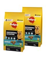 PEDIGREE Professional Nutrition Adult su paukštiena ir daržovėmis 2 × 12 kg – sausas ėdalas suaugusiems vidutinių ir didelių veislių šunims