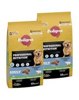 PEDIGREE Professional Nutrition Adult su jautiena ir daržovėmis 2 × 12 kg – sausas ėdalas suaugusiems vidutinių ir didelių veislių šunims