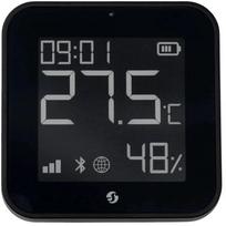 Shelly temperatūros ir drėgmės jutiklis ZB Black, 65x65x9mm, Zigbee 3.0, Bluetooth 5.0, 2xCR2032 baterija, 30-70% RH, -10 iki 40°C