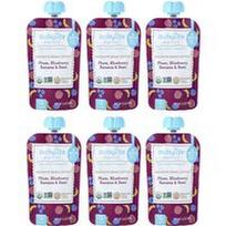 BabyLife Organics, Kūdikių maistas, 6+ mėnesių, slyvų, mėlynių, bananų ir burokėlių, 6 pakeliai po 99 g