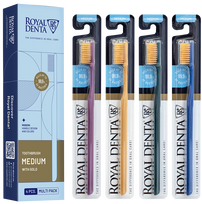 ROYAL DENTA Gold Medium dantų šepetėlis, 4 vnt.
