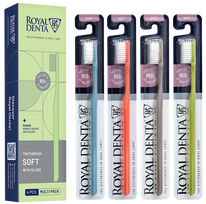 ROYAL DENTA Silver Soft dantų šepetėlis, 4 vnt.
