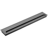 Gtv kabelio praėjimas MERIDA LB-80X500-20, 80x500mm, anoduotas juodas, aliuminis, stačiakampis, su dangteliu, šepetys