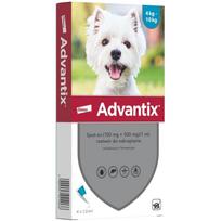 Elanco Advantix VETBYRSPP0001, 4 x 1 ml, 15 g, lašų ir erkių lašai, mažiems šunims 4-10 kg, šuniukams nuo 7 savaičių, be recepto