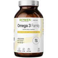 Biowen Omega 3 TG Family OISBWNSUP0007, 720mg EPA, 480mg DHA, 225 kapsulės, maisto papildas, be glitimo, be cukraus, be sojų