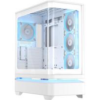 ASUS PRIME AP304 TG ARGB WHITE kompiuterio korpusas 90DC0113-B19000, ATX micro ATX Mini-ITX, baltas, 1x USB 3.2 Gen 2x2 Type-C