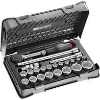 Facom reketas S.360, 1/2", 8-32 mm, 19 šešiakampės galvutės, 23 įrankiai, dėklas