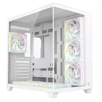 RAMPAGE SEALITE-WHITE Mid-Tower PC Case with Tempered Glass, 7x ARGB PWM Fans, White