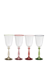 Anna + Nina - Toasts & Tales Optic Wine Glass Set Of 4 - Raudonojo vyno taurės - Marga / raštuota