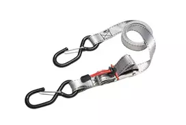 Master Lock krovinio tvirtinimo diržai su reketu ir S formos kabliais, 1,8 m x 25 mm, 4 vnt. (3062EURDAT)