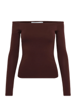 Topshop - Tsboa Off Shoulder Ls Top Jrs - Marškinėliai ilgomis rankovėmis - Burgundiška splava