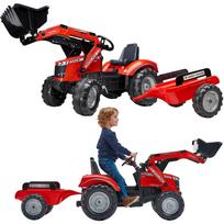 FALK vaikiškas traktorius su priekaba Massey Ferguson pedalinis raudona nuo 3 metų