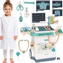 WOOPIE gydytojo vežimėlio rinkinys Little Doctor su EKG