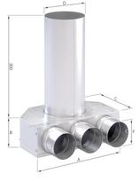 Metalinis registras 3x75x125 su 330mm atvamzdžiu