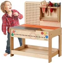 Medinis edukacinis Montessori STEM dirbtuvių stalas MASTERKIDZ su įrankiais