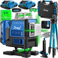 Delphi tools PRO lazerinis nivelyras 360° 4D žalias 16 linijų su stovu ir 2 akumuliatoriais