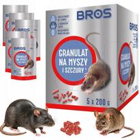 BROS granulės pelėms ir žiurkėms, 5 × 200 g, naudoti pastatų viduje ir aplink juos