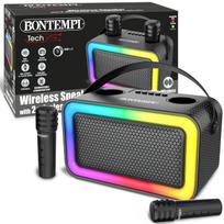 Belaidė kolonėlė su 2 karaoke mikrofonais ir RGB šviesomis, Bontempi