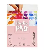 Akvarelės bloknotas "Studio" A4/20l 200g, kieta nugarėle