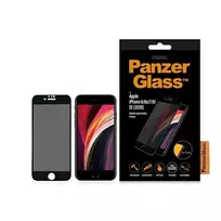 PanzerGlass E2E Super+ privacy tempered glass screen protector for iPhone 6 / 6s / 7 / 8 / SE 2020 / SE 2022 – with black frame