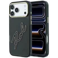 Case Karl Lagerfeld IML Big Signature Resin Metal Frame for iPhone 18 Pro / 17 Pro black