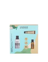 Kūno priežiūros rinkinys Shea Essentials Set: sausas aliejus, 100 ml + rankų kremas, 30 ml +dušo aliejus, 30 ml