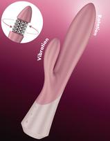 Satisfyer Pearl Bunny 1 vibratorius su klitorio stimuliatoriumi - Šviesiai rausva