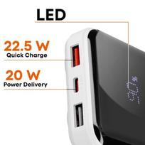 Atsarginis maitinimo šaltinis ("Power Bank") Išorinė baterija - LINQ - 10000 mAh - Lightning ir USB-C kabeliai - Power Delivery 20W - Quick Charge 22,5W