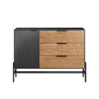 SoBuy moderni pastatoma spintelė su 3 stalčiais ir 1 durelėmis, juoda, 110 x 40 x 83 cm