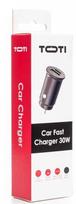 Automobilinis įkroviklis Toti, USB Type C/USB Type A/Cigarette Lighter Socket, juoda sp., 30 W