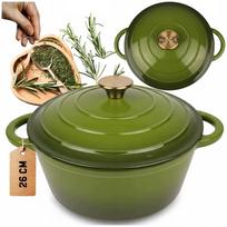 Emaliuotas ketaus puodas King Hoff Hage, Ø26 cm, 5 l, žalia sp.