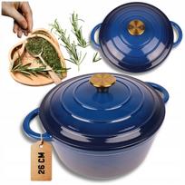Emaliuotas ketaus puodas King Hoff Hage, Ø26 cm, 5 l, mėlyna sp.