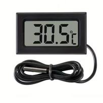 Mini skaitmeninis lauko temperatūros termometras su LCD ekranu, Black