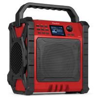 „Temi-XL“ darbo vietos DAB/FM radijas su baterija, raudonas