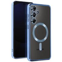 MagSafe dėklas - Samsung - Galaxy S24 FE - Lankstus silikono gelis - Chromo kontūras - Pilna apsauga