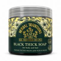 Herbal Traditions juodas tirštas pirties muilas kūnui ir plaukams, 400 ml