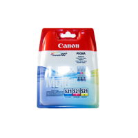 Canon CLI-521 kasečių rinkinys (2934B010), žydra, purpurinė, geltona kasetė