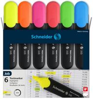 Teksto žymekliai SCHNEIDER JOB, 1-5 mm, 6 spalvų rinkinys