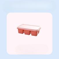 Ice Cube Mold Household Silicone Soft-bottom Refrigerator Ice-making BoxStorage Wonder Freezer Box Ice Hockey Red 6-piece set brown