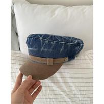 Denim Flat Top Newsboy Hat Women's Suede Color Block Retro Octagonal Hat Versatile Beret Painter Hat Adjustable black