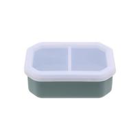 Food-Grade Silicone Bento Box with Lid - Odor-Resistant & Partitioned for Fresh Storage žalia