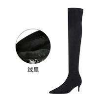 Winter Women's Sexy High Heels Over-The-Knee Black Long Boots Crotch High Thigh-High Prom Shoes for Ladies 41 black