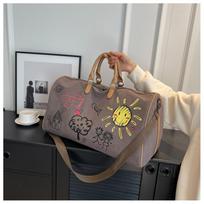 Simple casual travel outing short trip business trip sports fitness bag crossbody storage bag cute tamsiai ruda spalva
