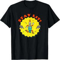 Funny Stay Lit Spark Plug T-Shirt 2XL yellow