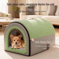 Removable Washable All-Season Dog House: Cozy, Safe Nest for Dogs & Cats L [6-12 lbs] šviesiai žalios spalvos