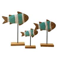 3 vnt. medinės žuvies stalo puošmena Jūros gyvūno skulptūra Rustic stovintis medinis žuvies ženklas Stalo ornamentas pakrantės paplūdimio namų biuro dekoravimui raudona